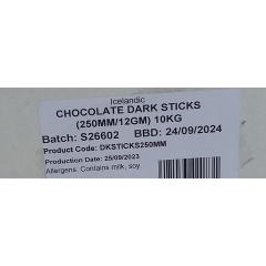 Bulk Dark Chocolate Batons. 10kg.